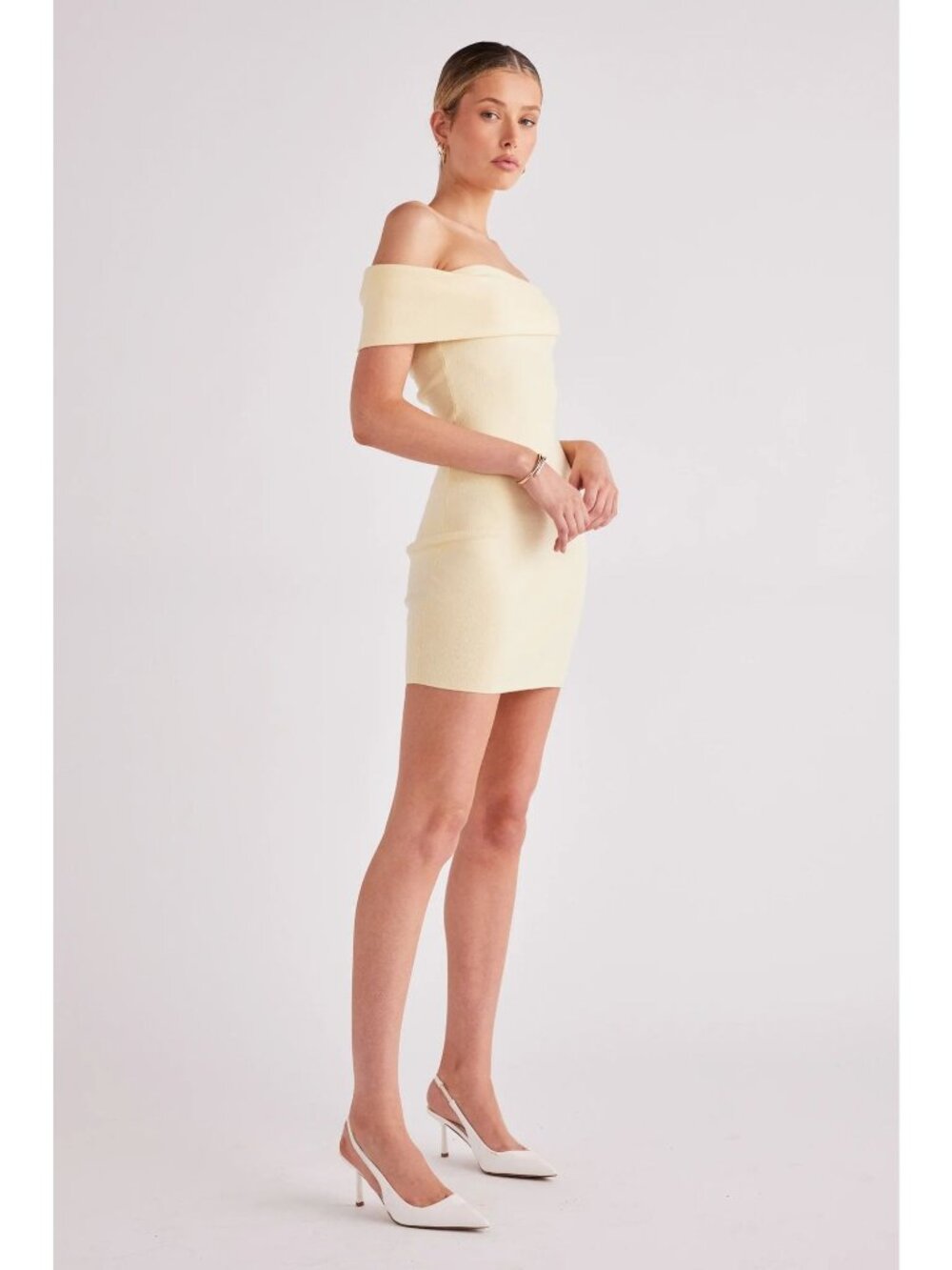 SNDYS Jaymes Mini Dress in Panna Cotta Medium New Womens Knit - Picture 9 of 15